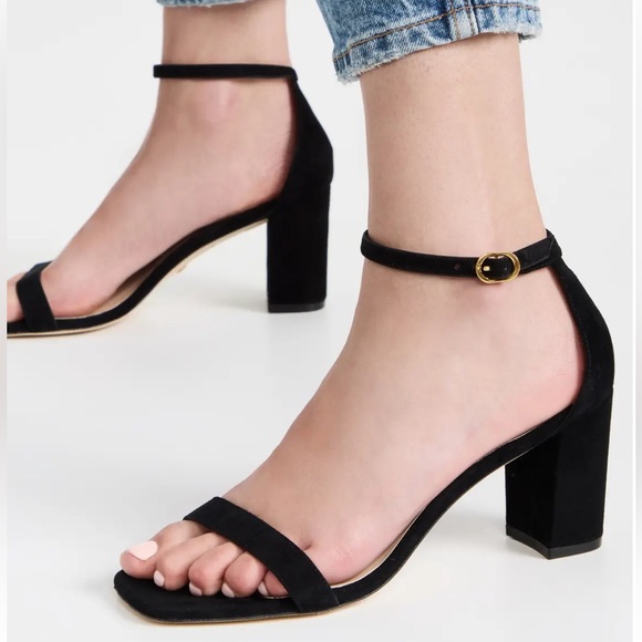 Stuart Weitzman Nearlynude Ankle strap suede leather sandals size 8 B Women - Picture 2 of 16